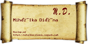 Mihálka Diána névjegykártya